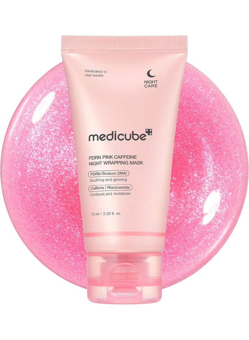 Medicube PDRN Caffeine Overnight Wrapping Peel Off Facial Mask | Firming, Depuffing & Hydration | Salmon DNA + Caffeine + Collagen For Refined, Glass Skin & Face Contour Support | Korean Skin Care - Image 1